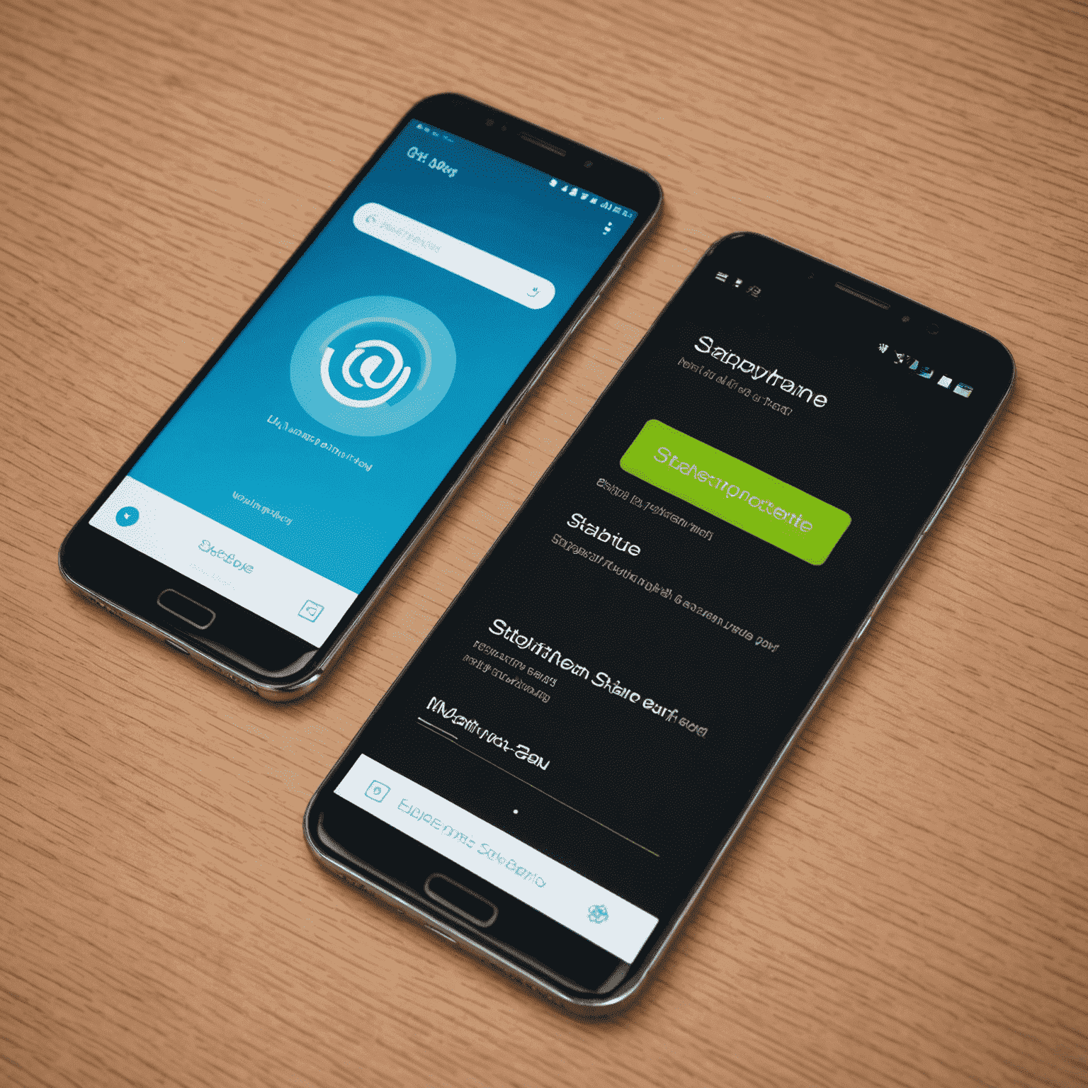 هواتف ذكية متعددة تعرض شاشات تحديث النظام لأندرويد و iOS